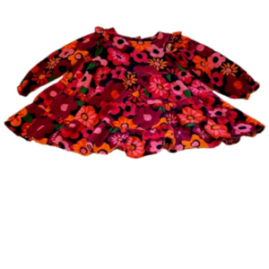 GYMBOREE Long Sleeves Floral Girl Dress Size 18-24 Months 100% Cotton Lined